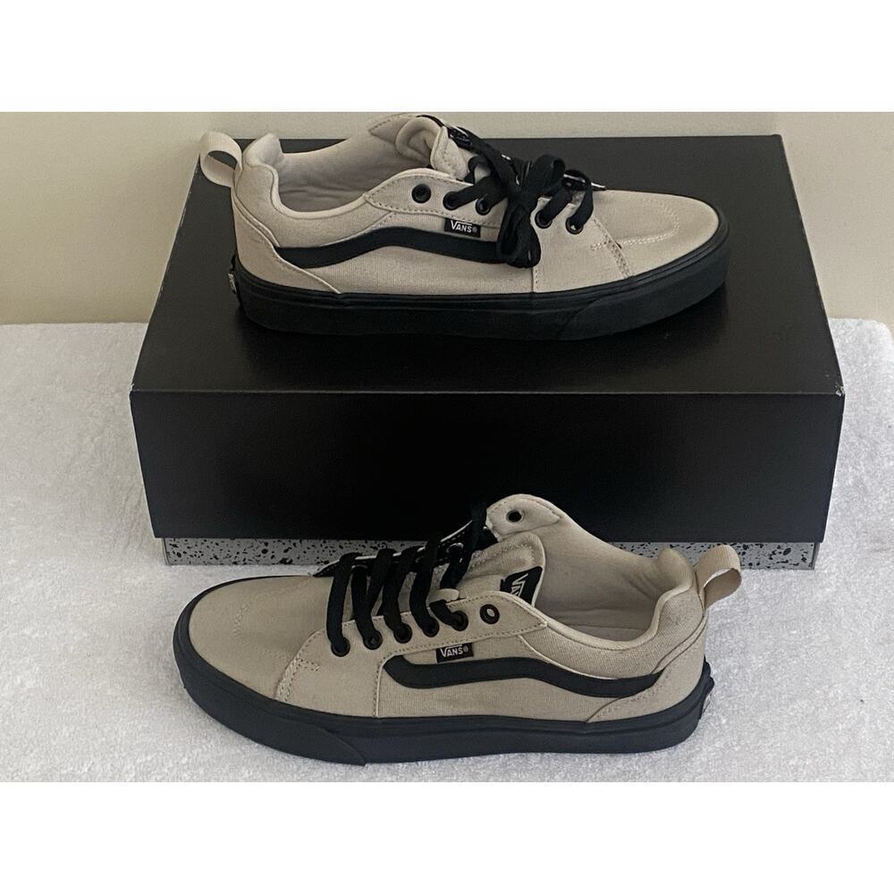 Vans Men’s Filmore Sneaker Skateboard Shoes Canvas Taupe Black Size 8 - Picture 2 of 5